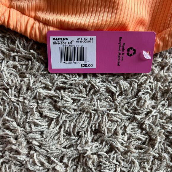 NWT! Ninety-Nine° Juniors Orange Triangle Bikini Top Size XXL - Picture 4 of 6